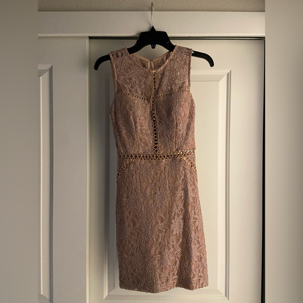 City Studio Nude Sparkle Bodycon Mini Dress